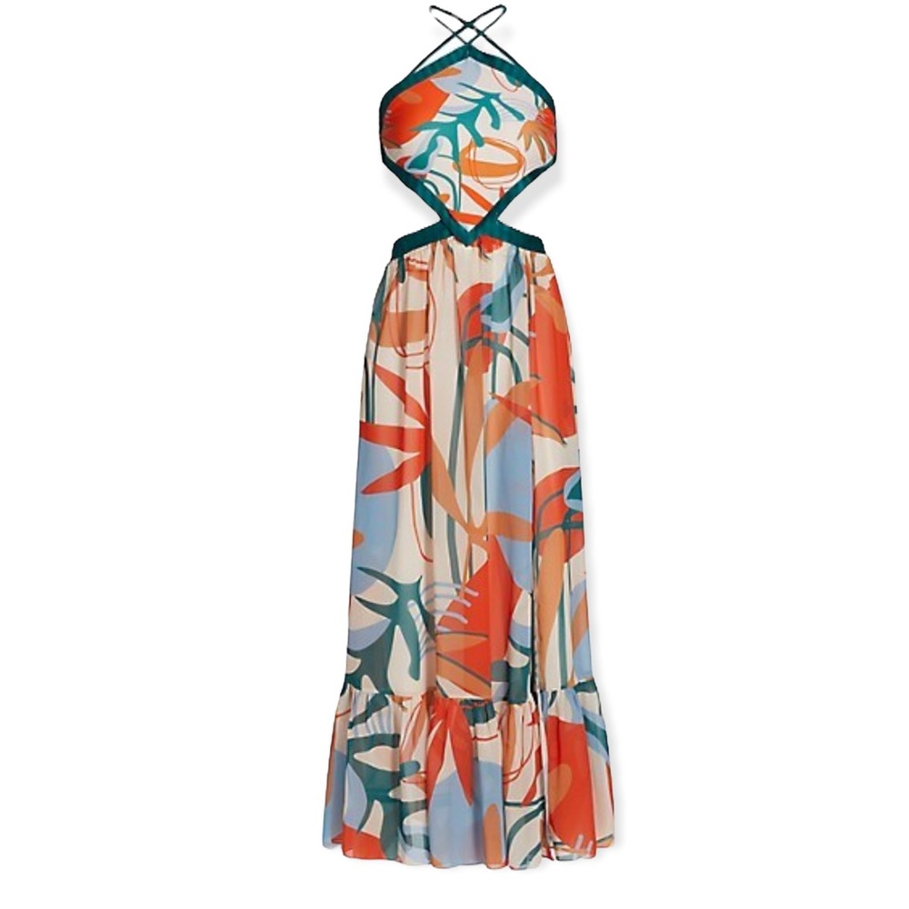 PatBo Rio Halter Cut-Out Dress
